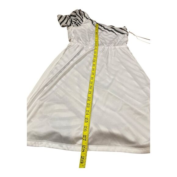 Express Elegant Dress Black White Striped Off the Shoulder Midi Size XS Y2K Slip - Picture 8 of 8